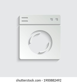 paper washing machine icon. line style icon