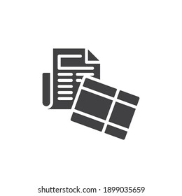 Paper waste vector icon. filled flat sign for mobile concept and web design. Paper trash glyph icon. Symbol, logo illustration. Vector graphics