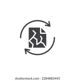 Paper waste vector icon. filled flat sign for mobile concept and web design. Paper recycling arrows glyph icon. Symbol, logo illustration. Vector graphics