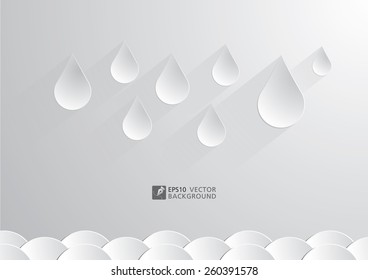 Paper water drop abstract background
