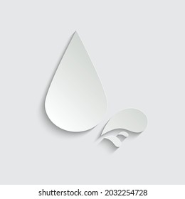 paper water drop icon vector liquid sign