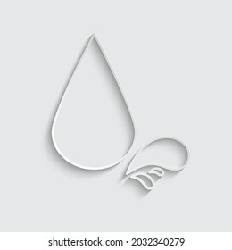 paper water drop icon vector liquid sign