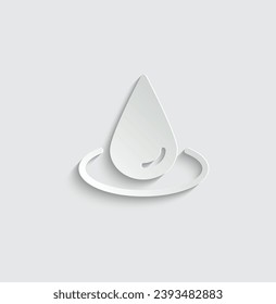 paper water drop icon vector liquid sign