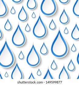 Paper  water drop seamless pattern. Vector illustration