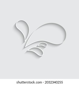 paper water splash icon vector water drop sign