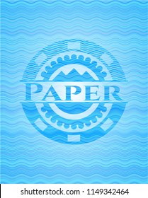 Paper water wave representation style badge.