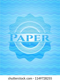 Paper water wave representation style emblem.