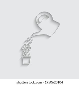 papel El agua puede icono vector y flor