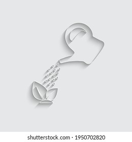 paper Watering can icon vector. Watering plants icon 