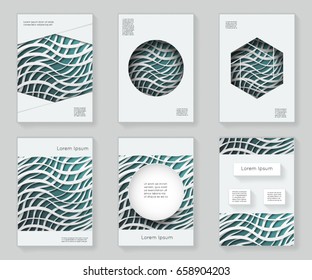 Paper waves 3d over design template colorful abstract design decorative pattern frame ornament book brochure booklet background vector illustration