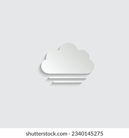 paper weather icon  - black vector symbol cloud sign
