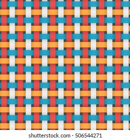 Paper Weaving Vector Seamless Color Pattern