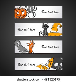 Paper web with halloween symbols