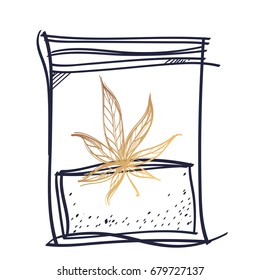 Paper for weed joint or spliff. Marijuana vector silhouette. Illustration isolated on white background