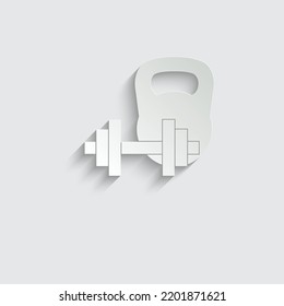 paper weight icon vector, dumbbell icon