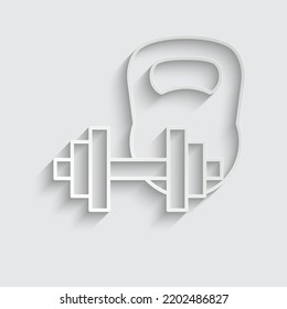 paper weight icon vector, dumbbell icon