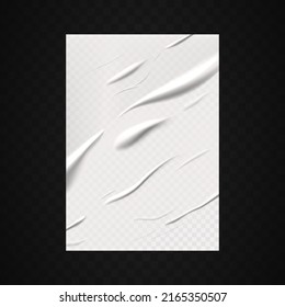 Efecto húmedo de papel, papel pegado blanco o póster de aluminio