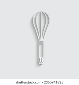 paper whisk icon vector cooking tool mixer