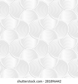 Fondo geométrico 3D blanco de papel. Patrón transparente con una sombra realista y efecto de corte de papel.El papel blanco rayas delgadas 3D de pequeño pasador circular lo hará.