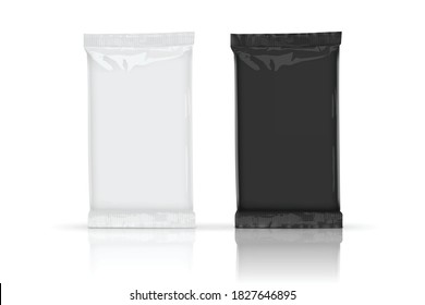 paper white and black flow packaging with transparent shadows isolated on white background mock up vector