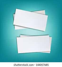 paper white blank blue background  note piece page write message empty isolated