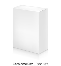 Paper white box mock-up template. Good for packaging design. Vector illustration.