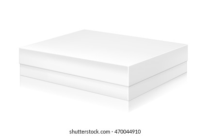 Plantilla de maqueta de caja blanca de papel. Bueno para el diseño de embalaje. Ilustración vectorial.