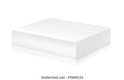 Paper white box mock-up template. Good for packaging design. Vector illustration.