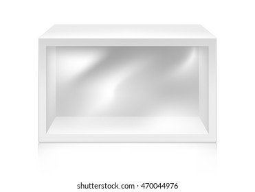 Paper White Box With Window Mock-up Template. Good For Packaging Design. Vector Illustration.