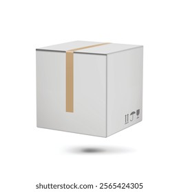 Paper White Carton Box Mockup Design vector Background.