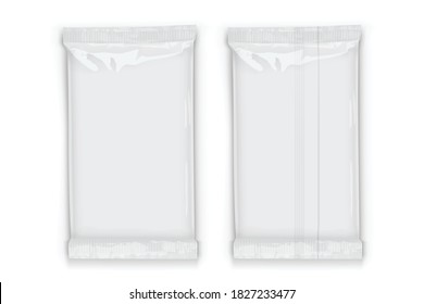 paper white flow packaging with transparent shadows isolated on white background mock up vector