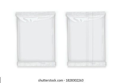paper white flow packaging with transparent shadows isolated on white background mock up vector