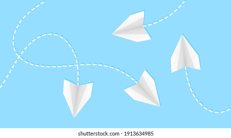 Paper Airplanes Flying Paper Airplanes Vector Stock Vector (Royalty ...