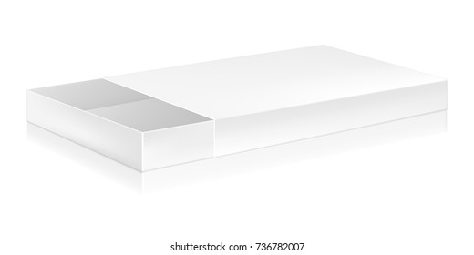 Paper white two-piece box mock-up vector template. Good for packaging design. Box for candy or chocolates.