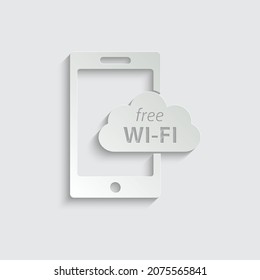 paper wi fi  - vector icon. wifi button signal icon