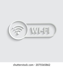 wi fi de papel - icono vector. icono de señal del botón wifi