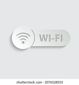 wi fi de papel - icono vector. icono de señal del botón wifi