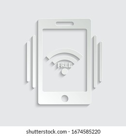 paper WiFi free icon. mobile phone icon