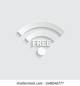 paper wi-fi icon.  internet icon vector