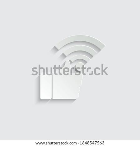 paper wi-fi icon.  internet icon vector