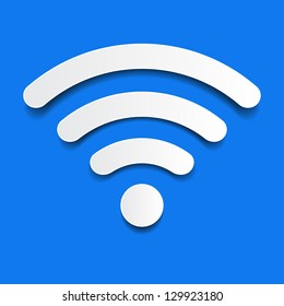 paper wifi on a blue background