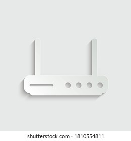 paper wifi router icon vector. internet symbol