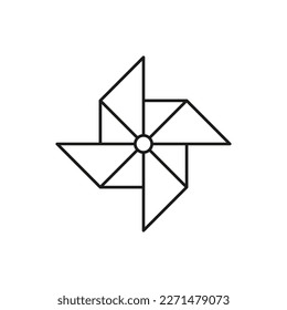 Paper windmill. Air transportation. Vector illustration.