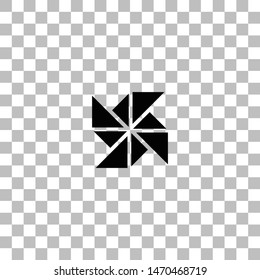 Paper Windmill. Black flat icon on a transparent background. Pictogram for your project