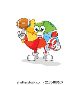 the paper windmill cheerleader cartoon. cartoon mascot vector