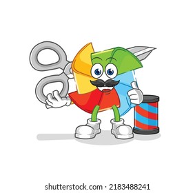 the paper windmill detective vector. cartoon character
