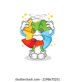 the paper windmill dizzy head mascot. cartoon vector