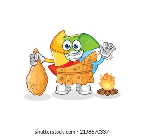 la ilustración de café del molino de viento de papel. vector de caracteres