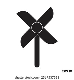 paper windmill flat icon vector