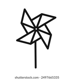 paper Windmill icon Black line art vector